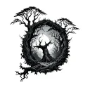 Haunted Forest tattoo design idea
