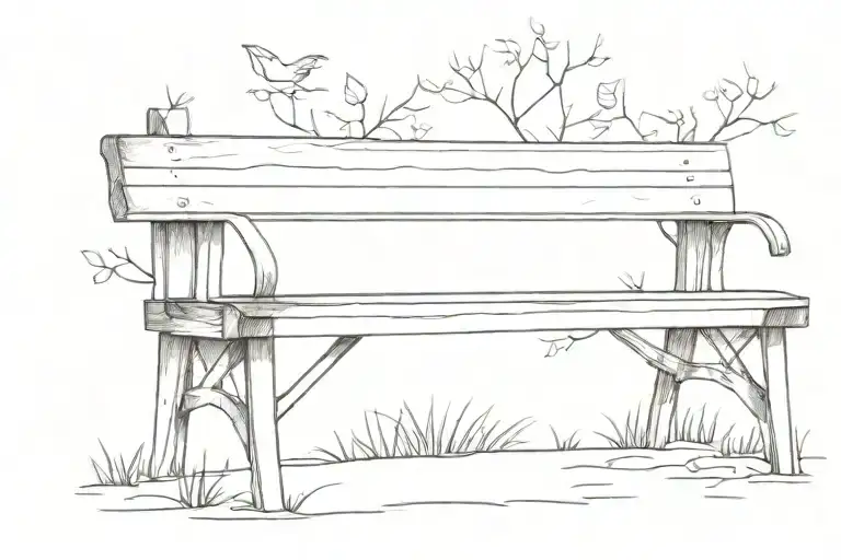 park bench tattoo design idea