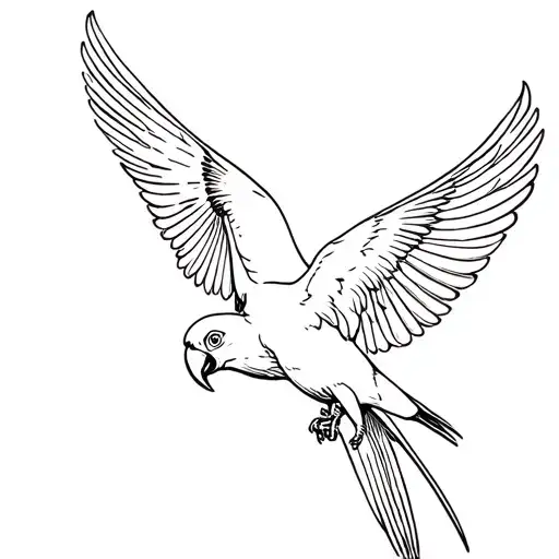 flying macaws tattoo design idea