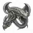 xenomorph ouroboros tattoo design idea