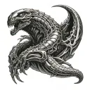 xenomorph ouroboros tattoo design idea