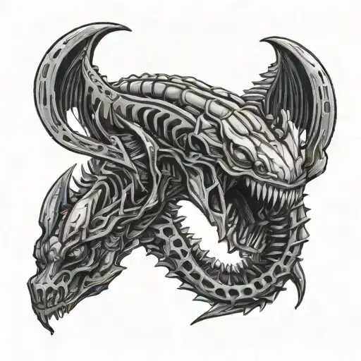 xenomorph ouroboros tattoo design idea