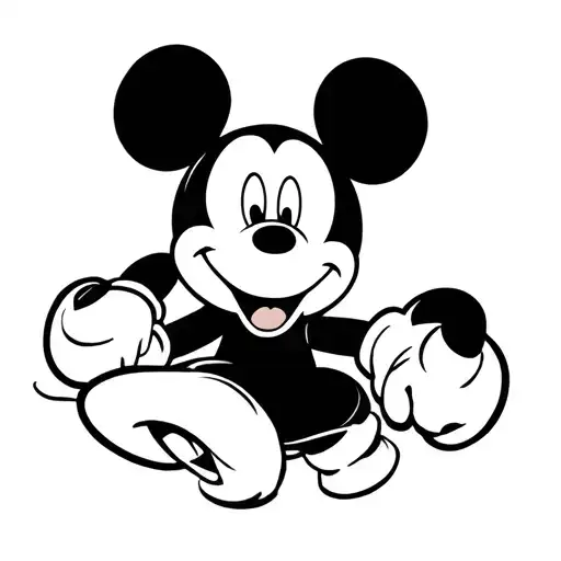 Mickey Mouse tattoo given the finger tattoo design idea