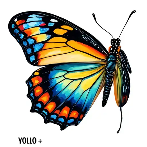 YOLO +butterfly tattoo design idea