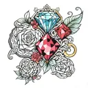 February,December,gemstones,2 kids, mom tattoo design idea