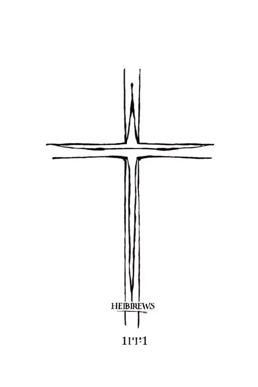 cross with Hebrews 11:1 tattoo design idea