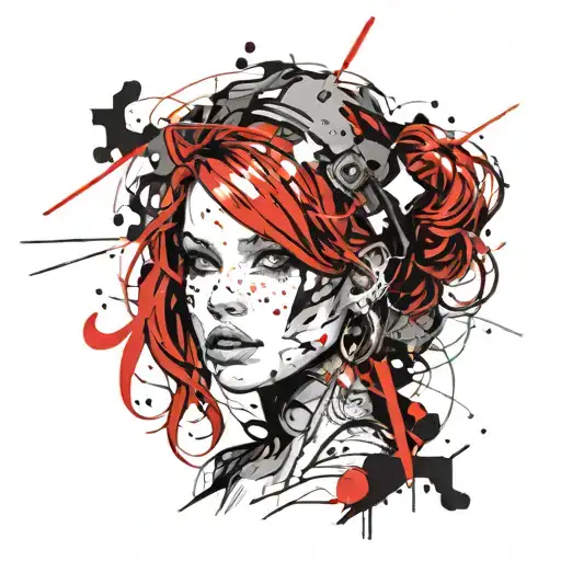 teen crazy redhead girl sexy tattoo design idea