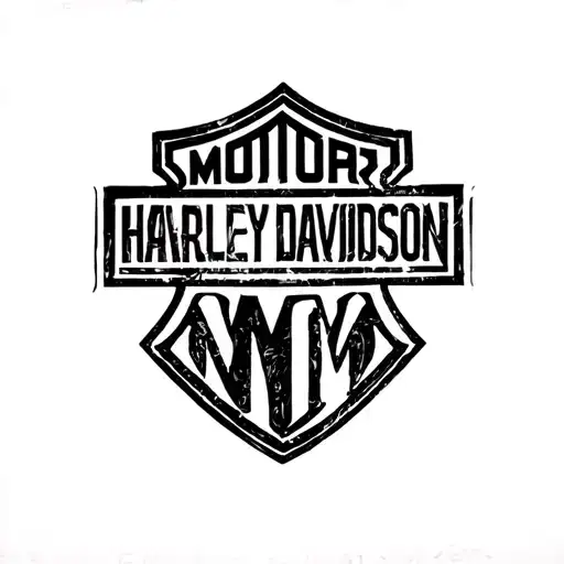 harley davidson bar and shield and sporster block M logo tattoo design idea
