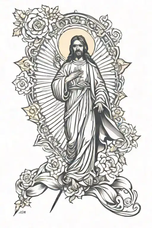 divine mercy tattoo design idea