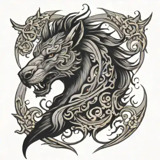 nordic fire rising tattoo design idea