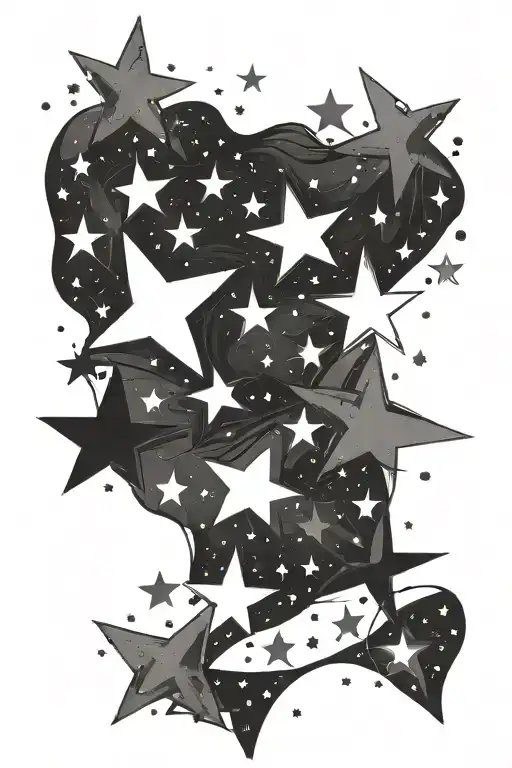 stars scattered tattoo design idea