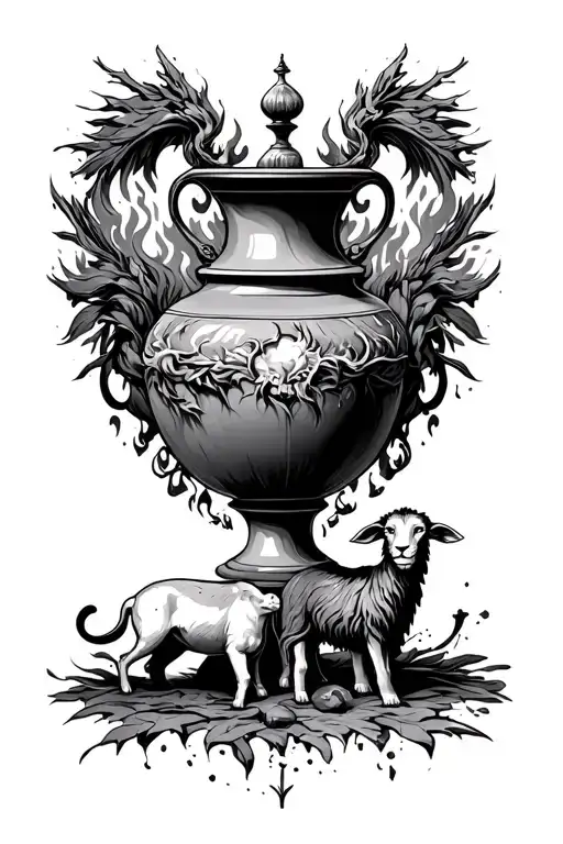 dance, faith, prison wall, fire, moses, broken vase, lion, lamb, grace tattoo design idea