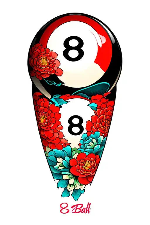 8 Ball tattoo design idea