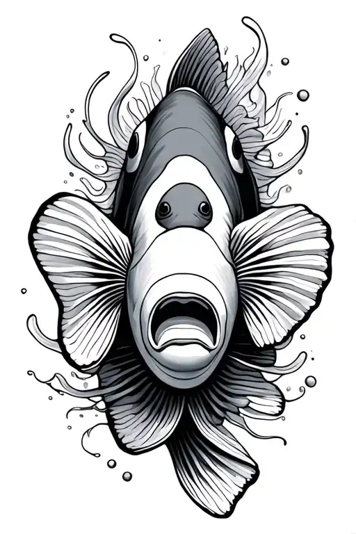 clown fish tattoo design idea