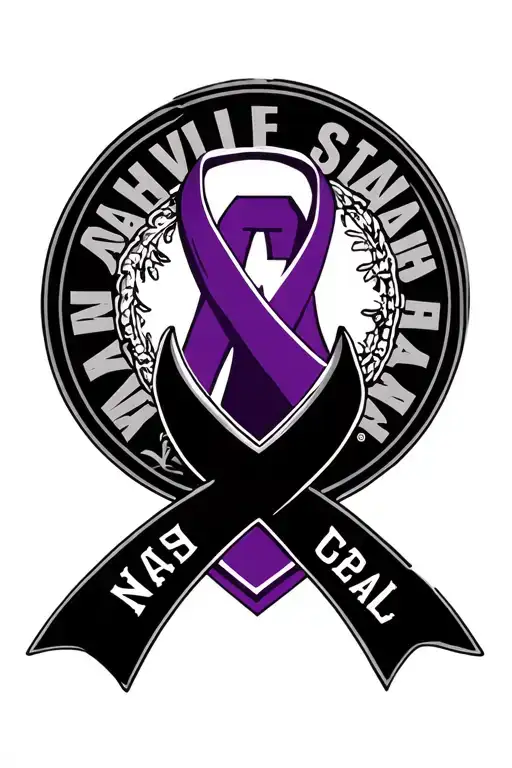 Alabama state flag, Nashville logo, university of Alabama, purple ribbon tattoo design idea