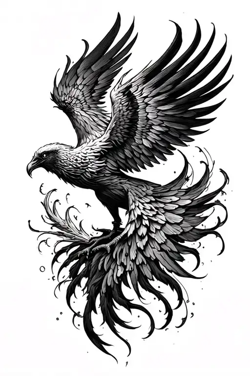 post traumatic stress syndrom and phoenix tattoo design idea