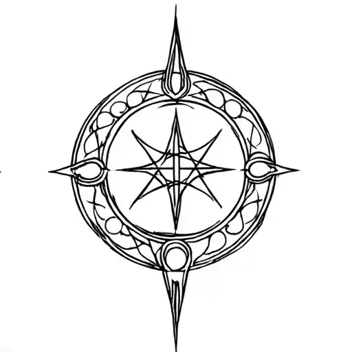 Enki god symbol in alchemy transmutation circle tattoo design idea