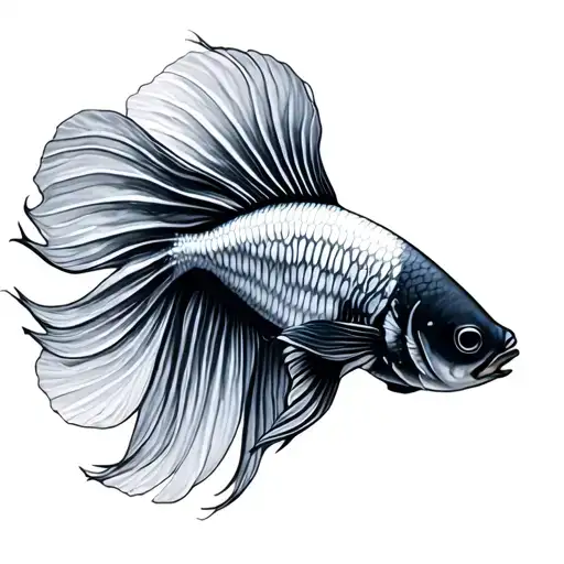 betta fish tattoo design idea