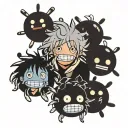 4 soot sprites from Howl's Moving Castle holding stars tattoo design idea