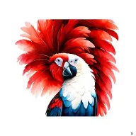 red black Cockatoo tail feathers male and female tattoo design idea