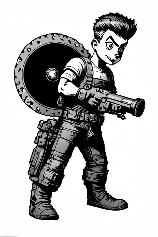 Fallout Vault Boy tattoo design idea