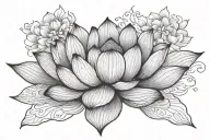 lotus flower blooming tattoo design idea