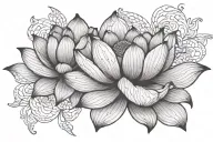 lotus flower blooming tattoo design idea