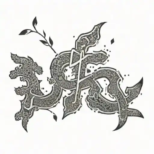 KOREAN LETTERS TATTOO DESIGN WI outline tattoo design idea