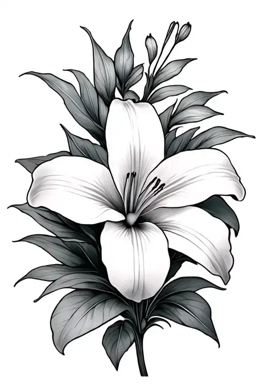 Chloe blossom lily flower tattoo design idea