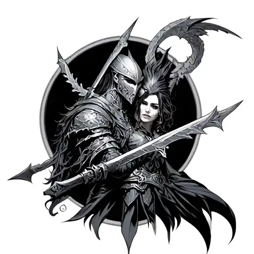 Artorias And Sif tattoo design idea