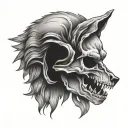 wolf skull tattoo design idea