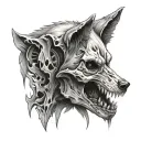 wolf skull tattoo design idea