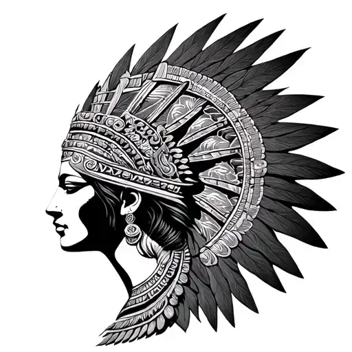 Central Figure of Coatlicue: The goddess could be shown as a large, symmetrical image across the chest. You could includ tattoo design idea