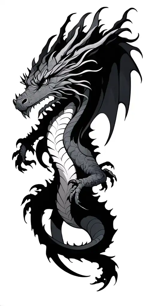 tiamat dragon wrapped tattoo design idea