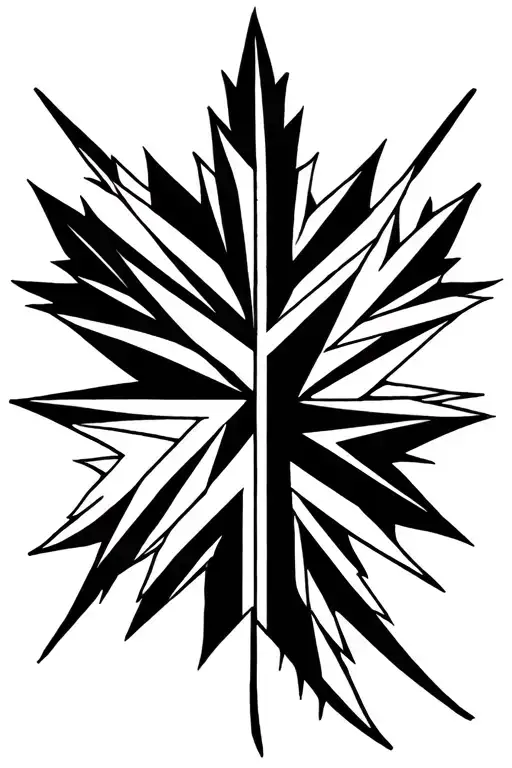 maple leaf inside Union Jack black and white tattoo design idea