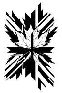 maple leaf inside Union Jack black and white tattoo design idea