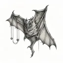 bat hanging upside tattoo design idea