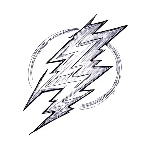 A sketch tattoo of Killua Zoldyck's lightning bolt symbol from Hunter x Hunter tattoo design idea