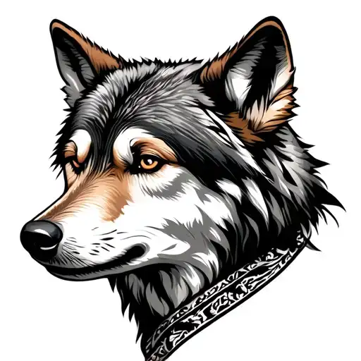 wolf keffiyeh tattoo design idea
