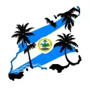 Curacao Flag in the island shape with beach and coconut trees Dominican Flag in the island shape with beaches and coconu tattoo design idea