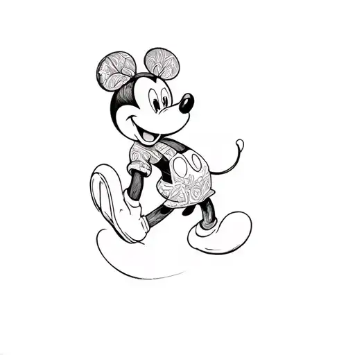 mickey mouse sleeve tattoo tattoo design idea