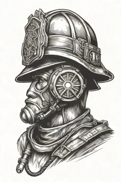firefighter helmet tattoo design idea
