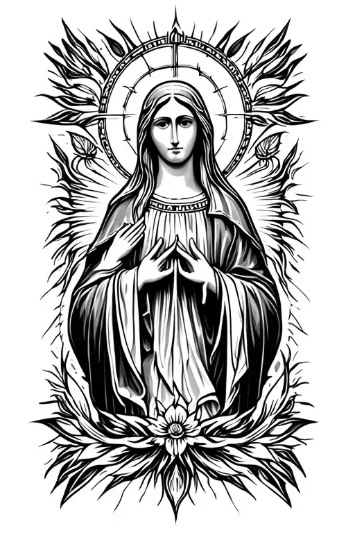 virgin mary tattoo design idea