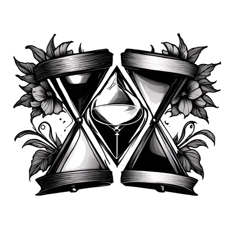 hourglass triangle tattoo design idea