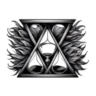 hourglass triangle tattoo design idea