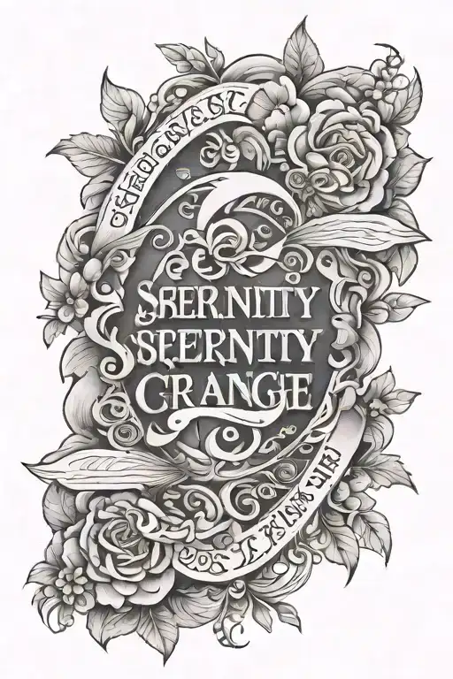 serenity prayer written tattoo design idea