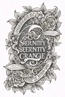 serenity prayer written tattoo design idea