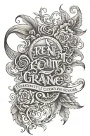 serenity prayer written tattoo design idea