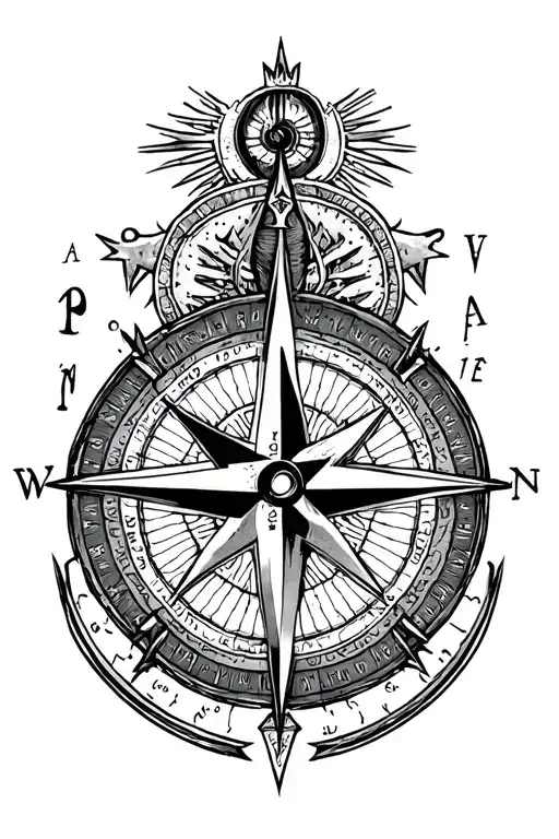 moral compass design tattoo design idea
