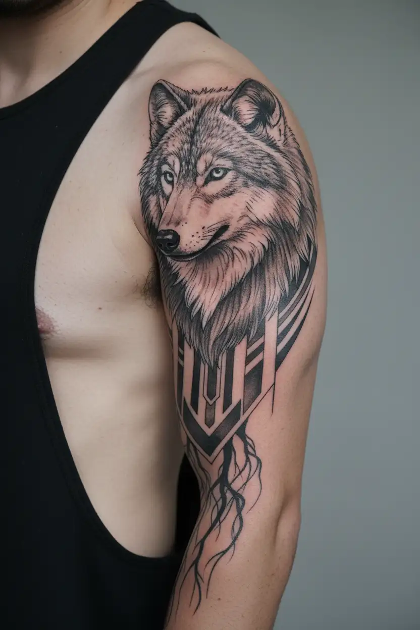 coyote head tattoo design idea